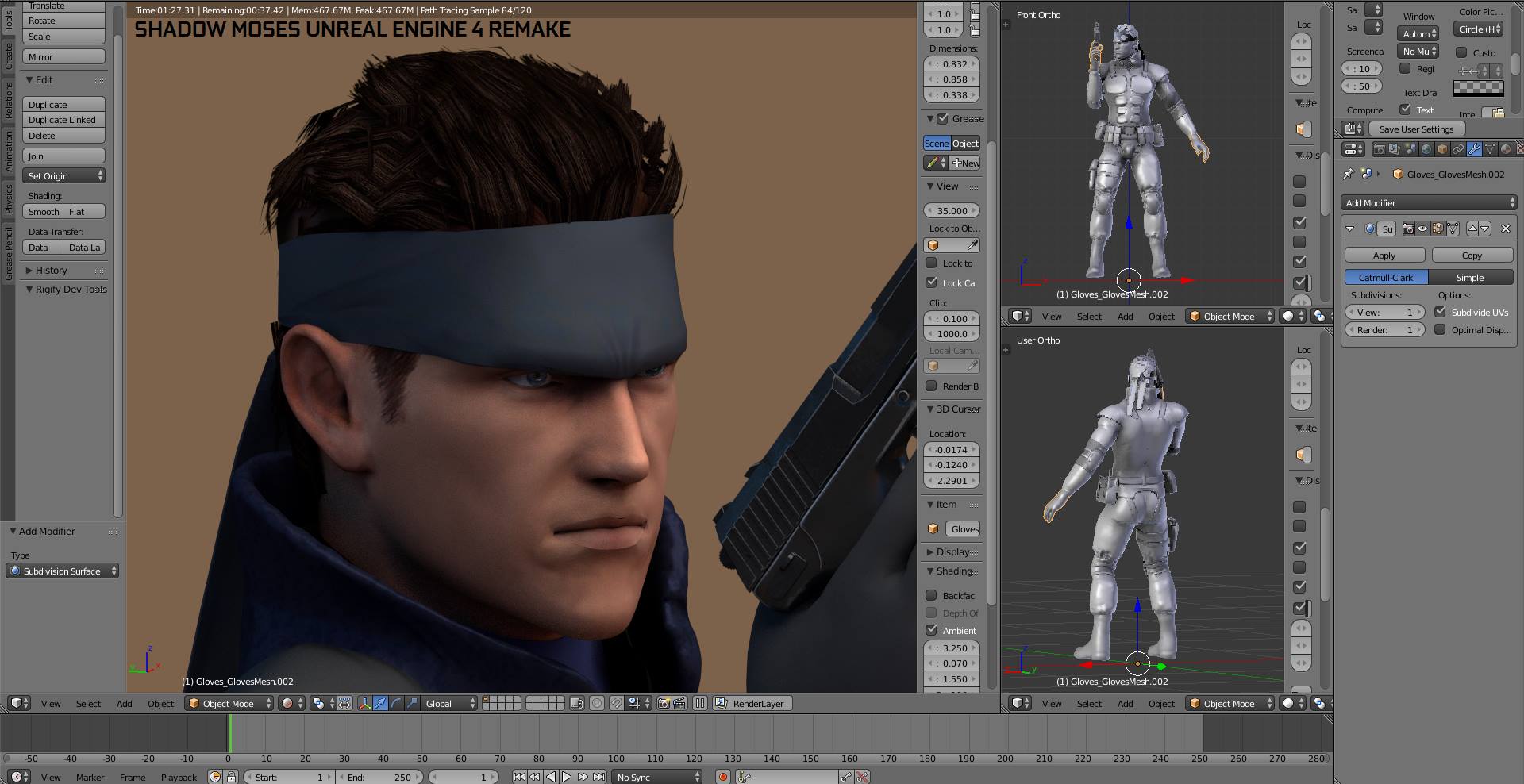 metal gear solid 4 3d models scene