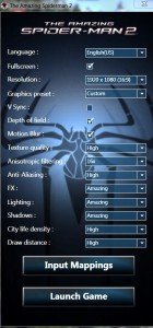 The Amazing Spider-Man 2 graphics options