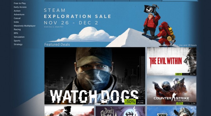 The Steam Exploration Sale Is A Go, Will Last Until December 2nd, More Than 5600 Titles On Sale