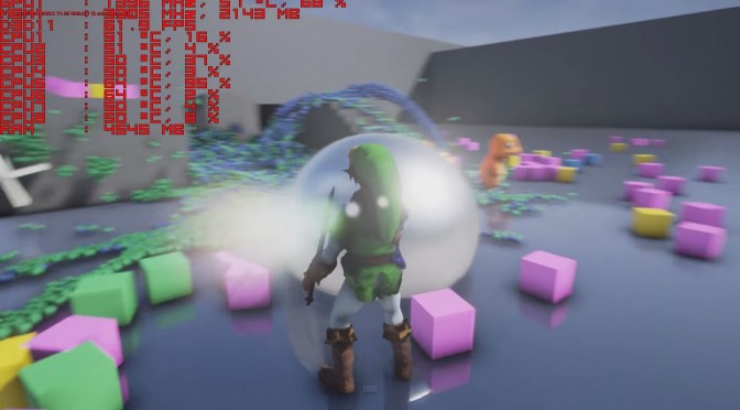 Unreal Engine 4 – New Demo Lets You Control Mario, Sonic, Link & Kirby In NVIDIA’s PhysX Flex Map
