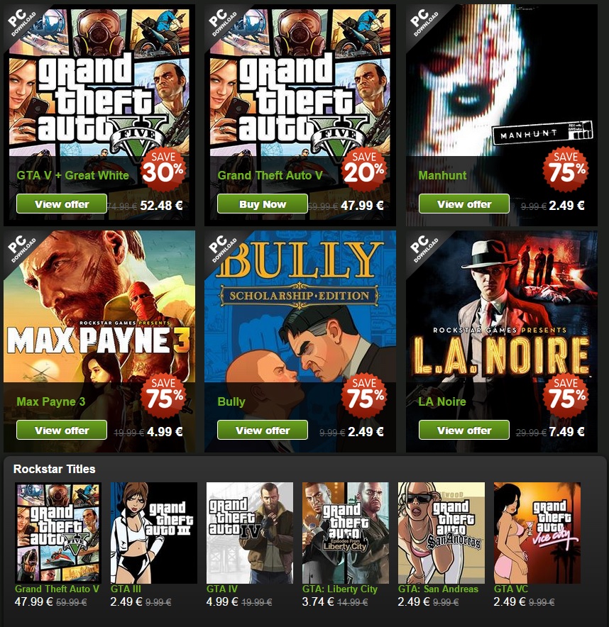 All rockstar games