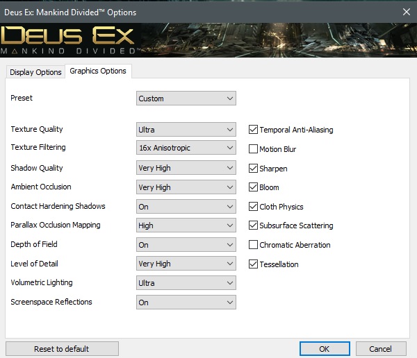 Deus Ex Mankind Divided settings for GTX980Ti no2