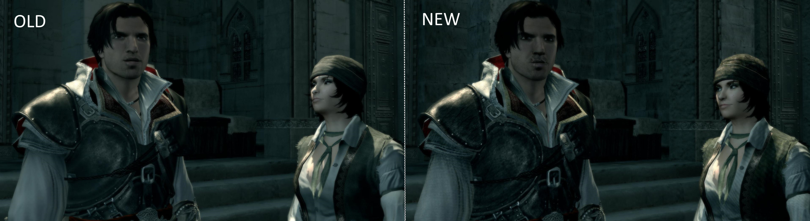 Ezio Face texure comparison image - Assassin's Creed 2 Overhaul mod for Assassin's  Creed II - ModDB