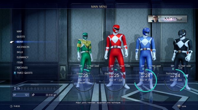 There is an incredible Power Rangers mod for Final Fantasy XV that you can download right now
