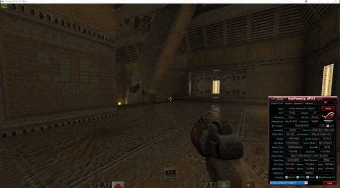Here is Quake 2 Path Tracing running on the NVIDIA GeForce RTX 2080Ti at 1920×1080