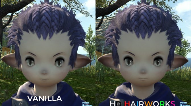 Final Fantasy XIV HD Hairworks 2 Mod available for download, features over 700 reworked hair textures