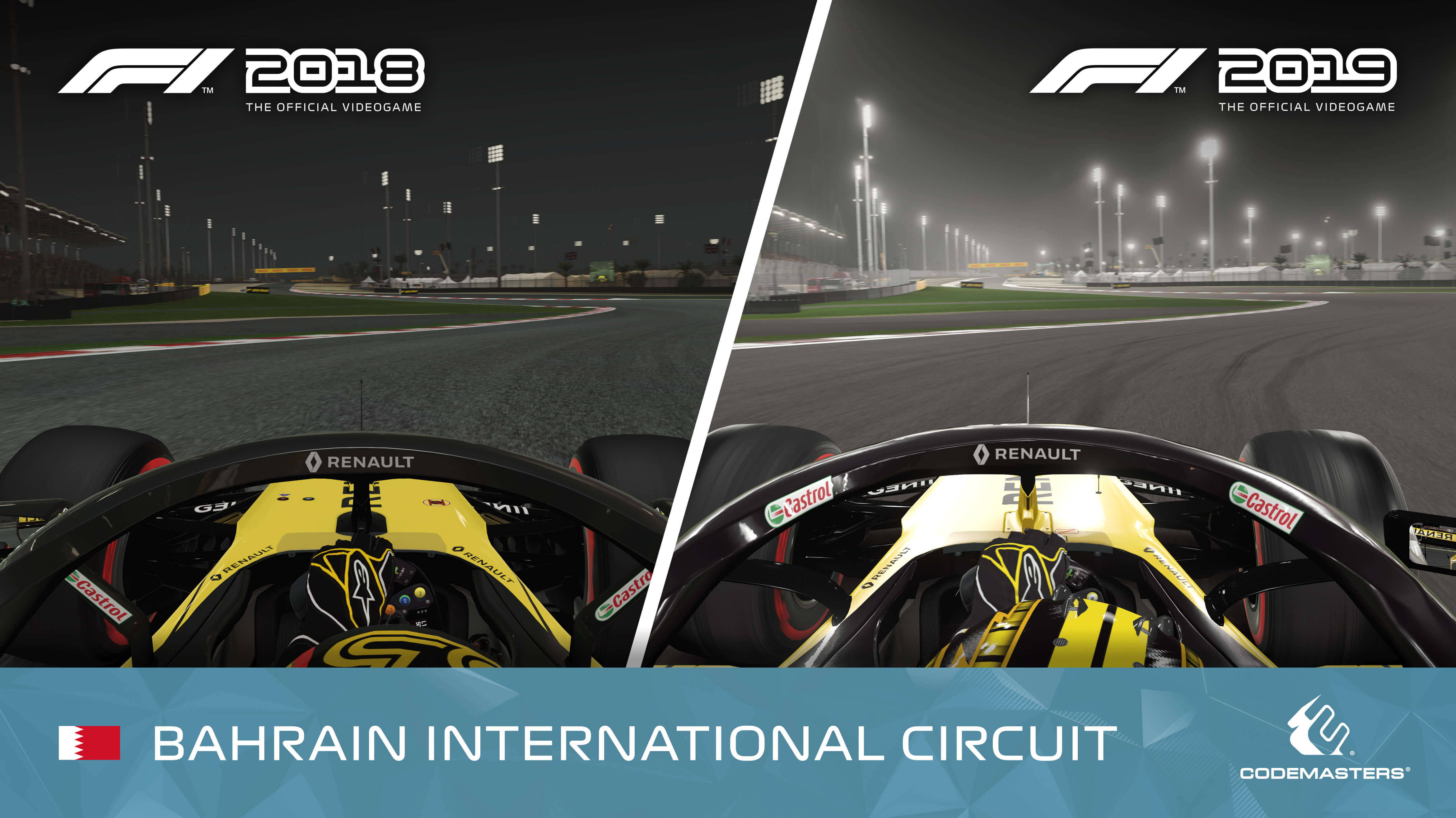F1 2019 vs F1 2018 official graphics comparison screenshots