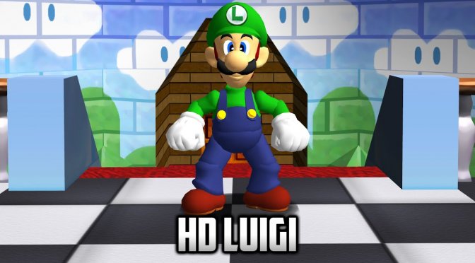 Super Mario 64 Luigi playable