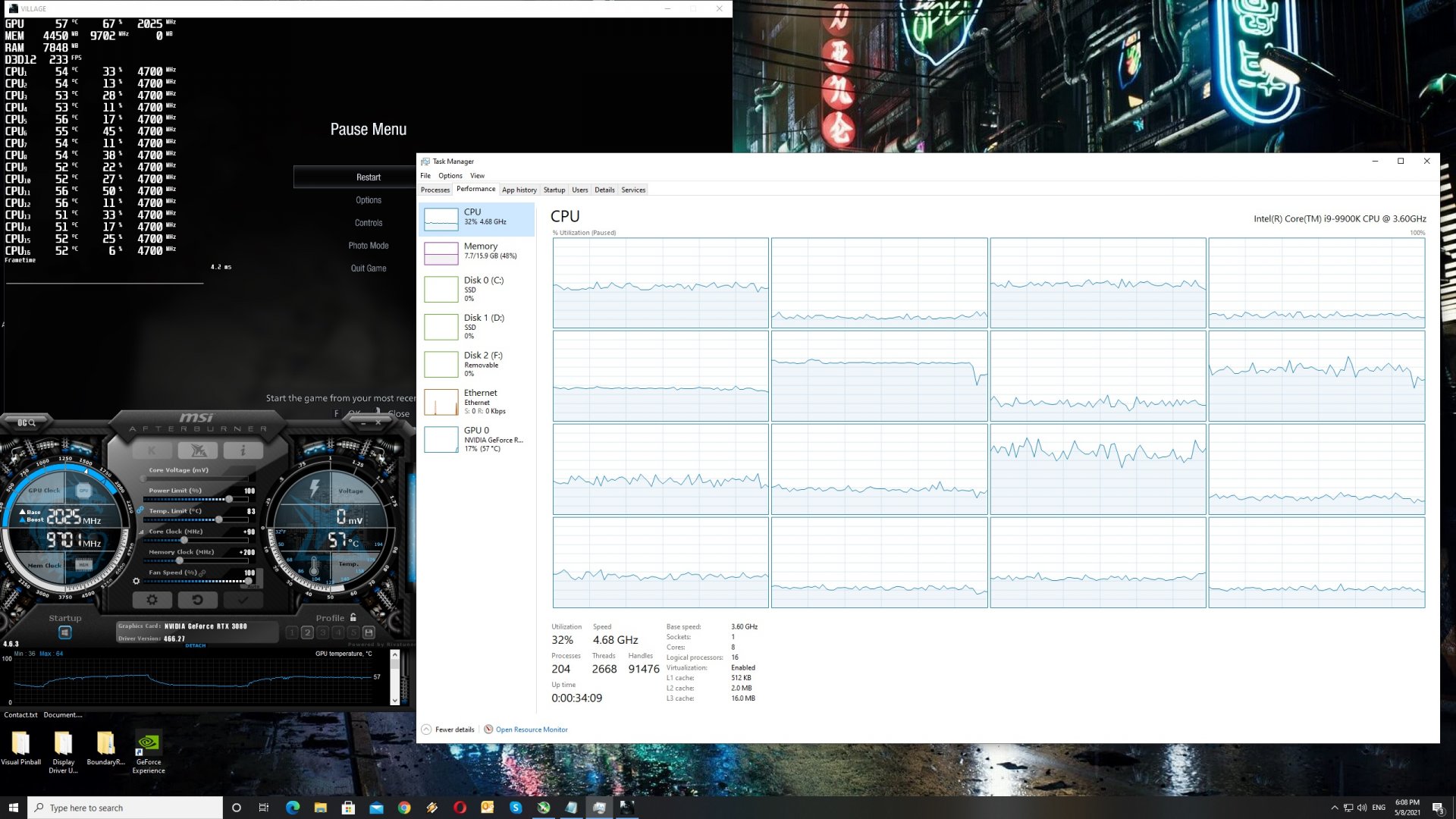 Resident Evil Village CPU scaling