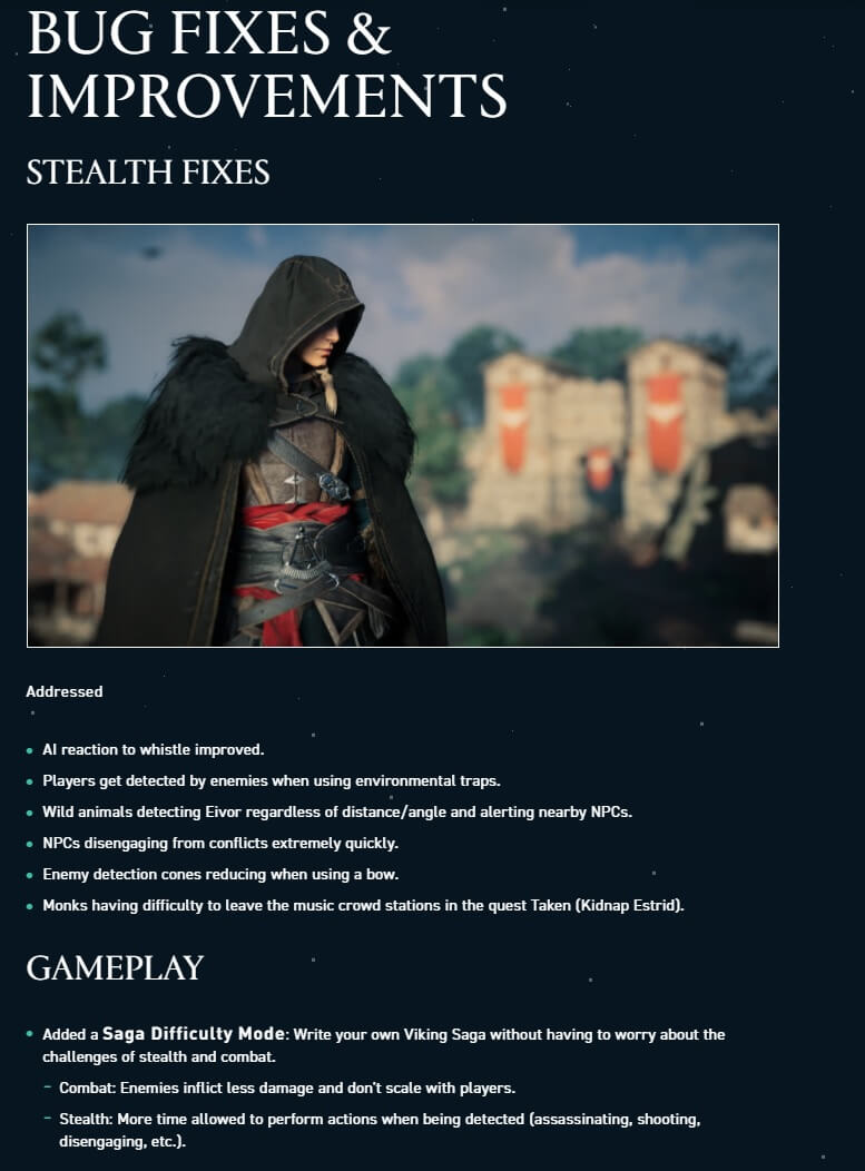 Assassin's Creed Valhalla Update 1.5.1 Changelog Released