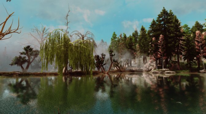 This mod for The Elder Scrolls V: Skyrim adds over 6000 new trees
