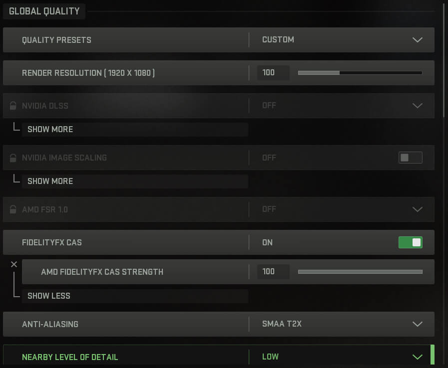 Here are the PC graphics settings for Call of Duty: Modern Warfare 2  Multiplayer