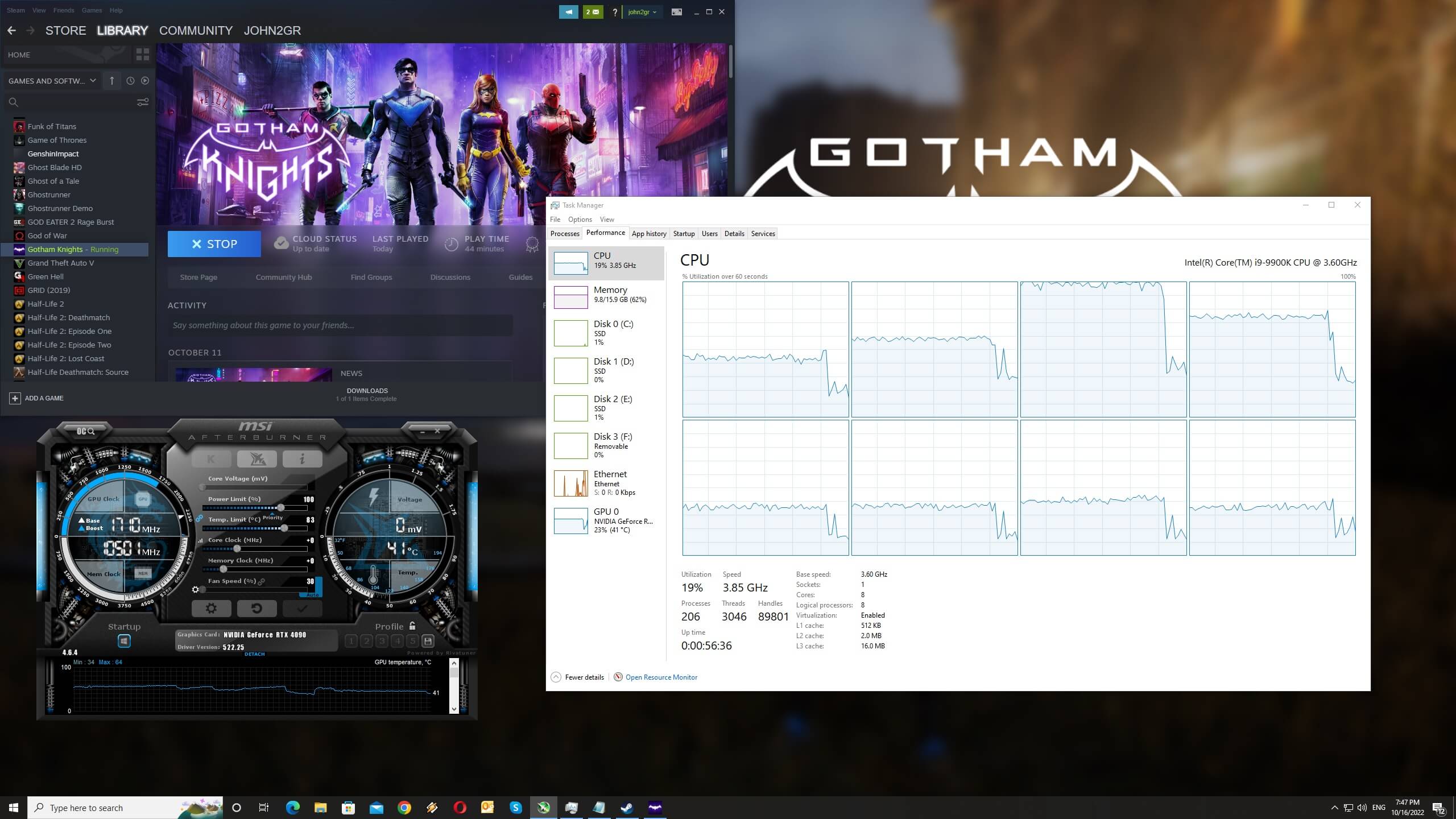 Gotham Knights CPU scaling