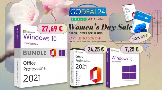 Power up your workday with MS Office 2021 and Windows 10 for less on Godeal24 – Shop now for amazing deals!