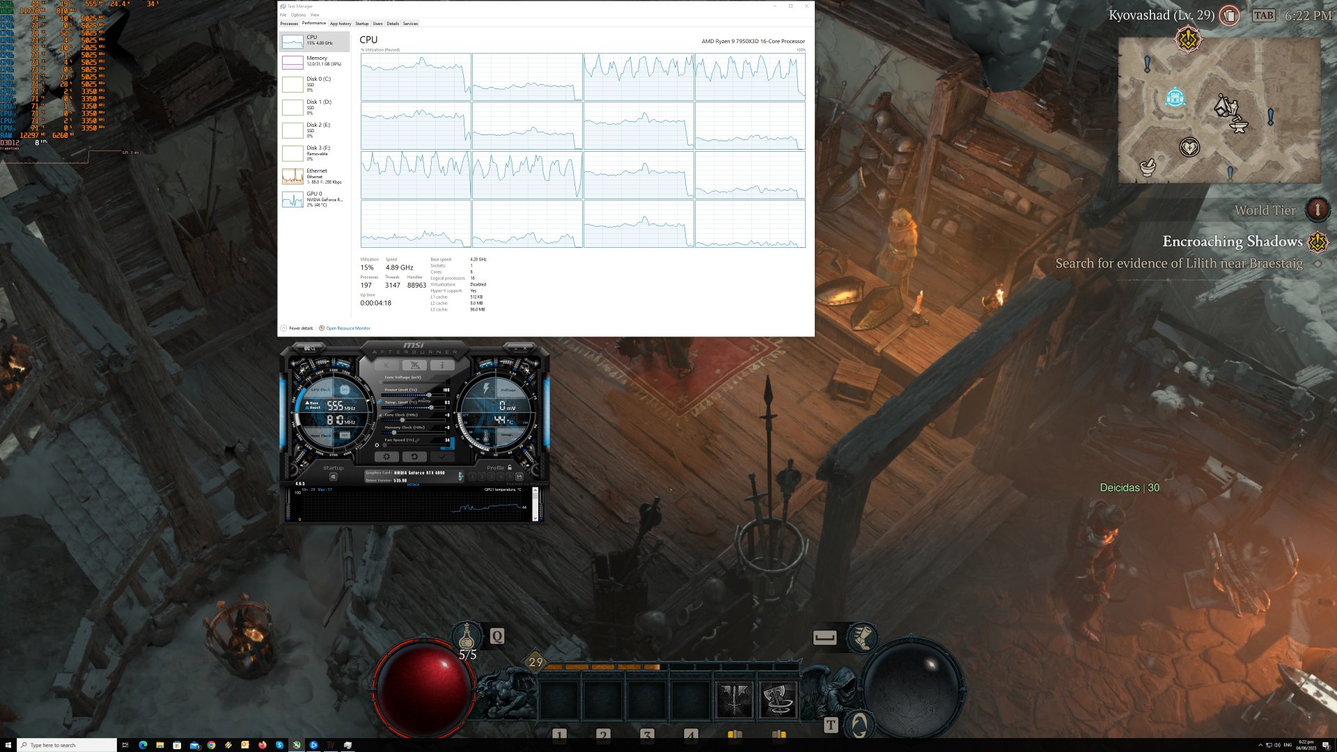 Diablo 4 CPU scaling