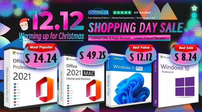 Lifetime and Genuine Office 2021 and Windows 11 Pro from only $10 with Godeal24 Early Christmas Deals