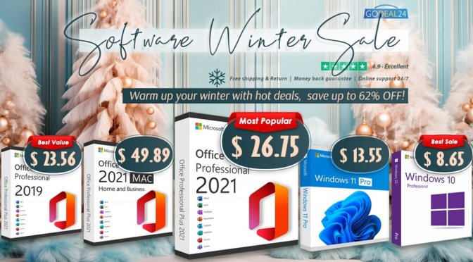 Upgrade your PC with Lifetime Microsoft Office 2021 and Windows 11 from $10 on Godeal24 Winter Sale!