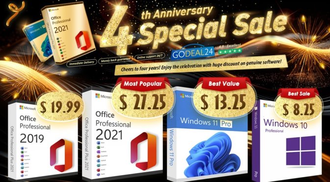 Update your PC with Lifetime Microsoft Office from $15 and Windows 11 Pro from $10 on Godeal24