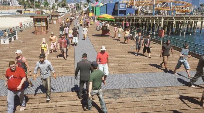 GTA 5 Enhanced Large Pedestrian Crowd-1