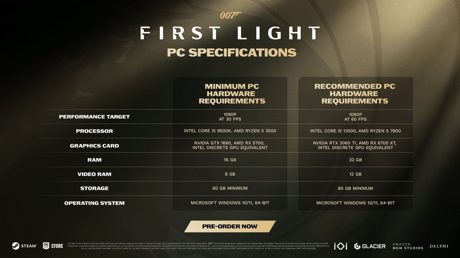 007 First Light PC Requirements