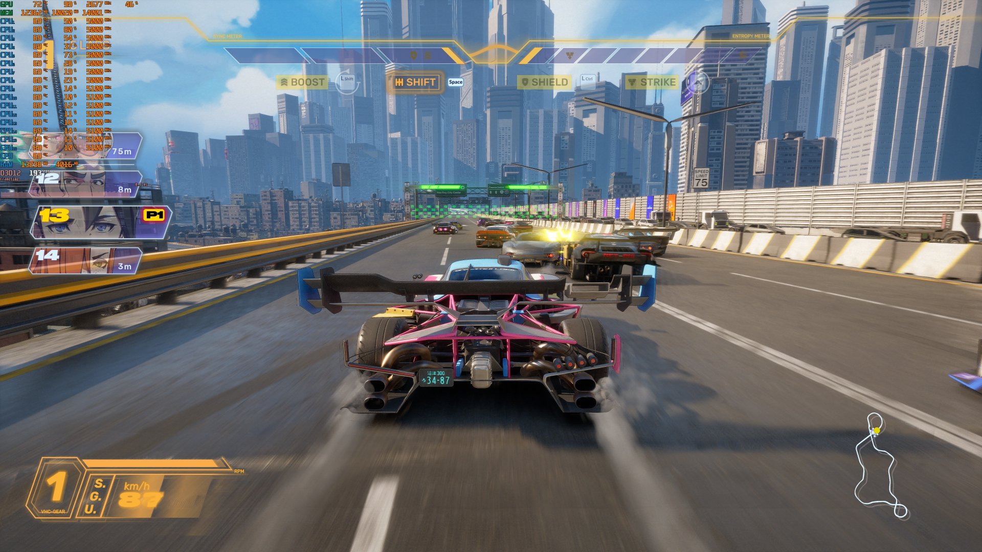 Screamer benchmark scene