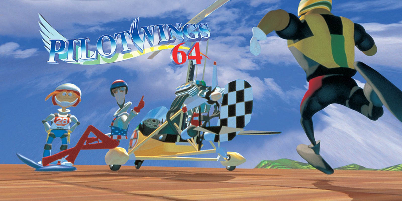 Pilotwings 64 PC port with widescreen display showing aircraft in flight